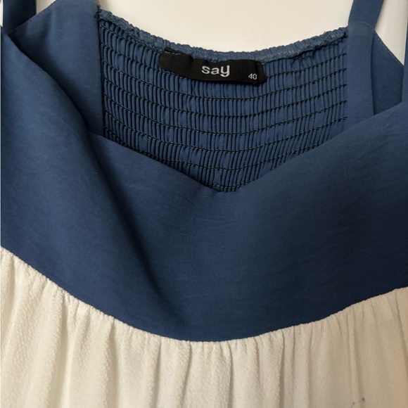 Say European Elegant Blue and White Unique Zebra Print Maxi Dress S Euro 40 - Picture 5 of 12